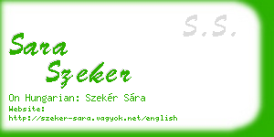 sara szeker business card